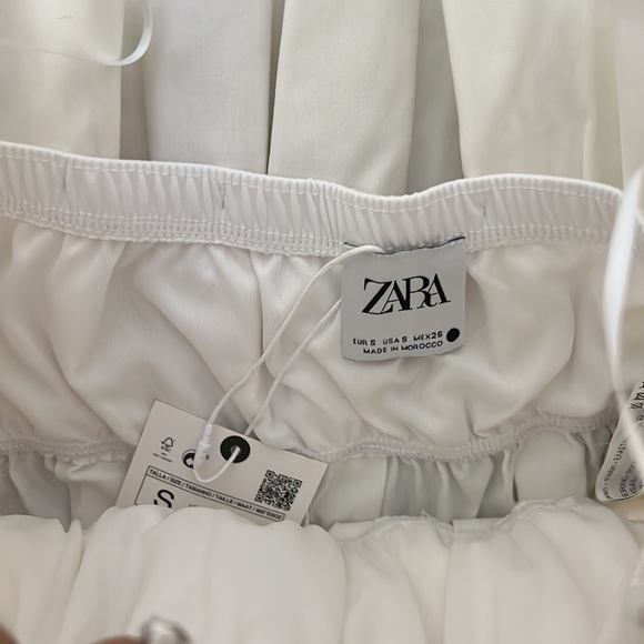 Zara white voluminous pleated tube crop top S NWT - Picture 7 of 7